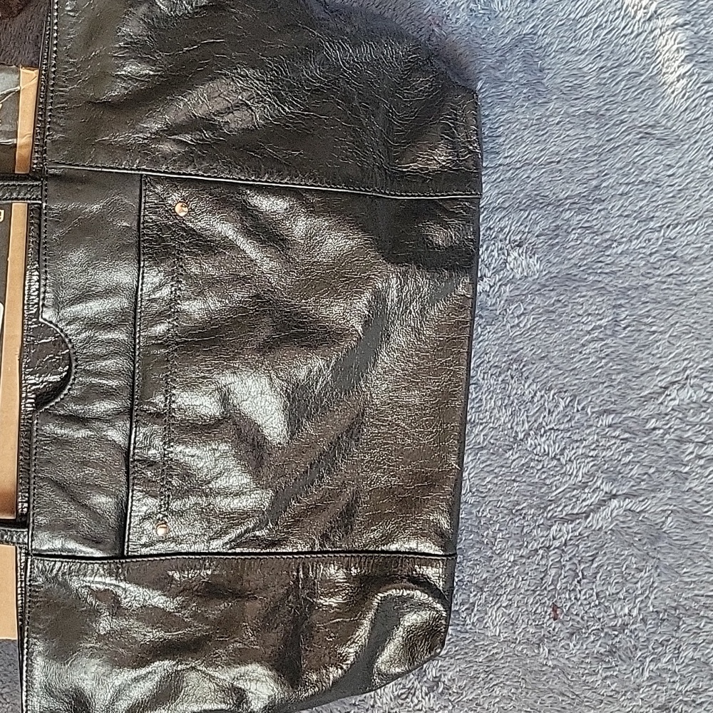 Soft leather black handbag